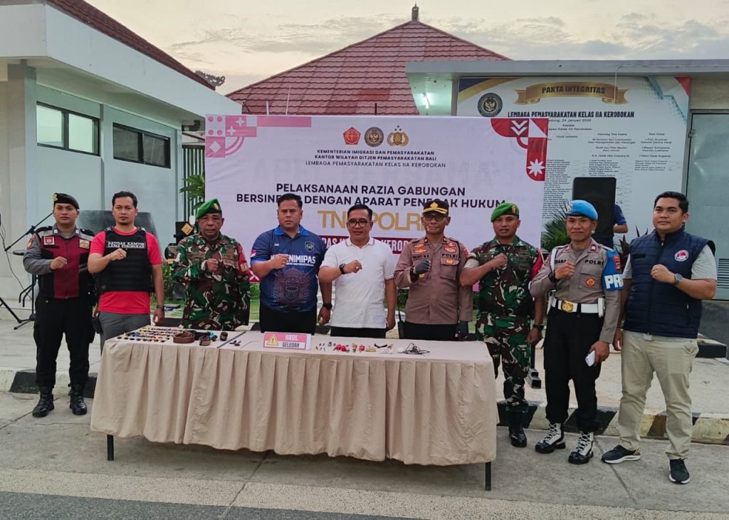 Razia Gabungan bersama TNI-Polri di Lapas Kerobokan Meningkatkan Keamanan dan Ketertiban di Dalam Lapas