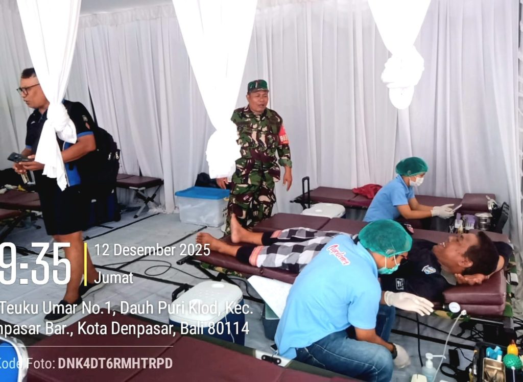 Donor Darah Sosial Merayakan HUT KOSPIN JASA Ke-52, Mendapat Pendampingan dari Babinsa