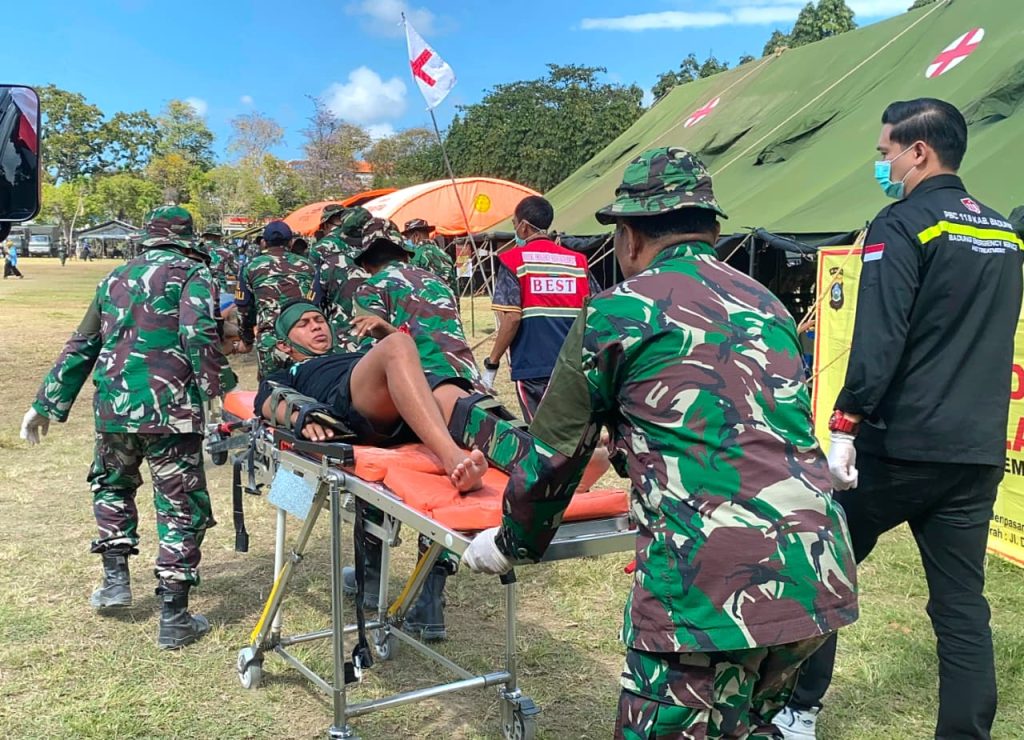 500 Personel Gabungan Gelar Simulasi Tsunami, Kodim 1611/Badung Turut Aktif Latihan Kesiapsiagaan Bencana