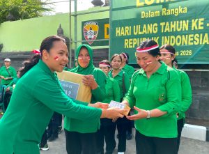 Penuh Keceriaan, Persit Cabang XXXIV Kodim 1611/Badung Gelar Berbagai Perlombaan Menyambut Kemerdekaan