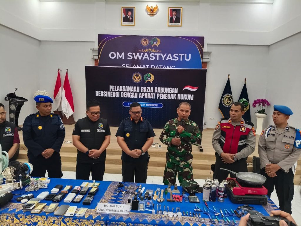 Danramil: Cegah Barang Terlarang & Narkoba, Lapas Kerobokan Gelar Razia Gabungan Disertai Tes Urine Narapidana