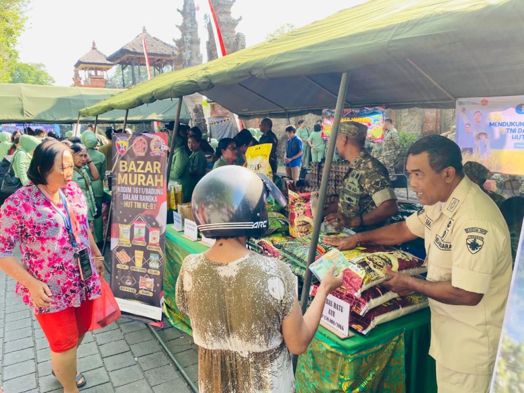 HUT TNI ke-81: Kodim 1611/Badung Gelar Bazar Murah dan Donor Darah di Denpasar