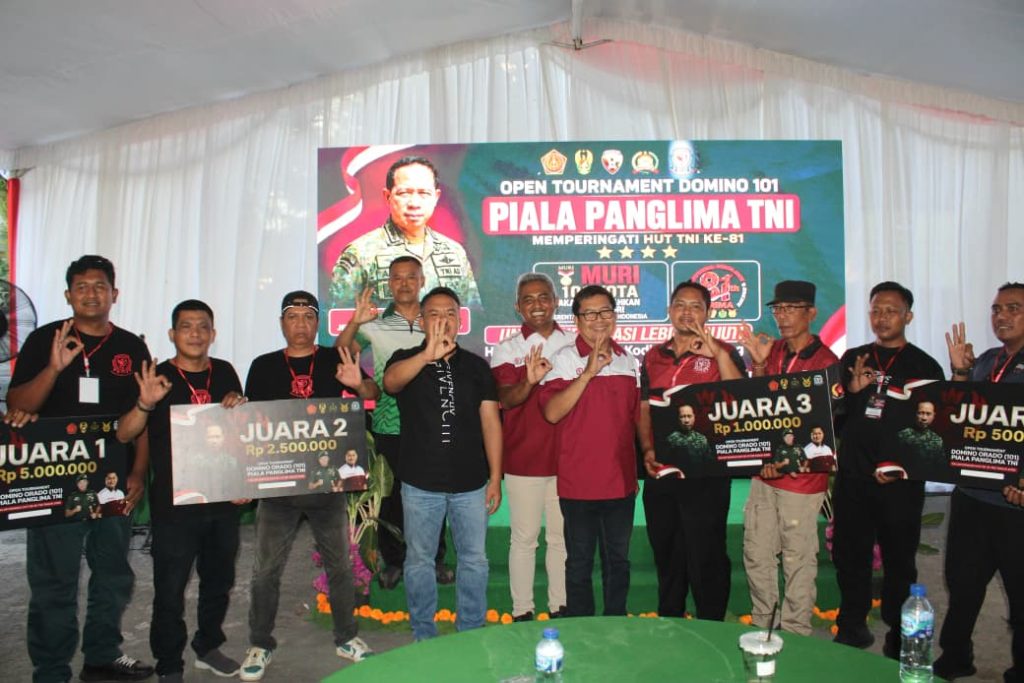 Turnamen Domino Piala Panglima TNI Dibuka, Pecahkan Rekor MURI 101 Lokasi Serentak di Kodim 1611/Badung