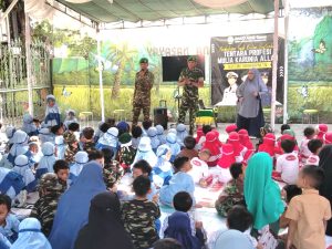 “TNI Sahabat Anak” — Peltu Djaya Kumarha Kenalkan Tugas TNI ke 160 Siswa PAUD Anak Emas